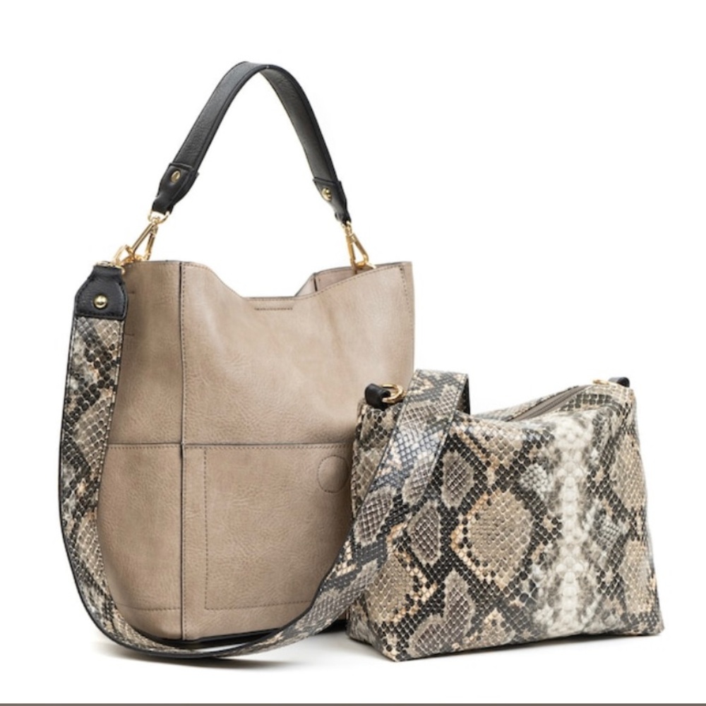 Guitar Strap Python Bucket Handbag Set - Picture 5 of 5